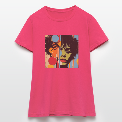 Split Faces, T-shirt dam - azalea