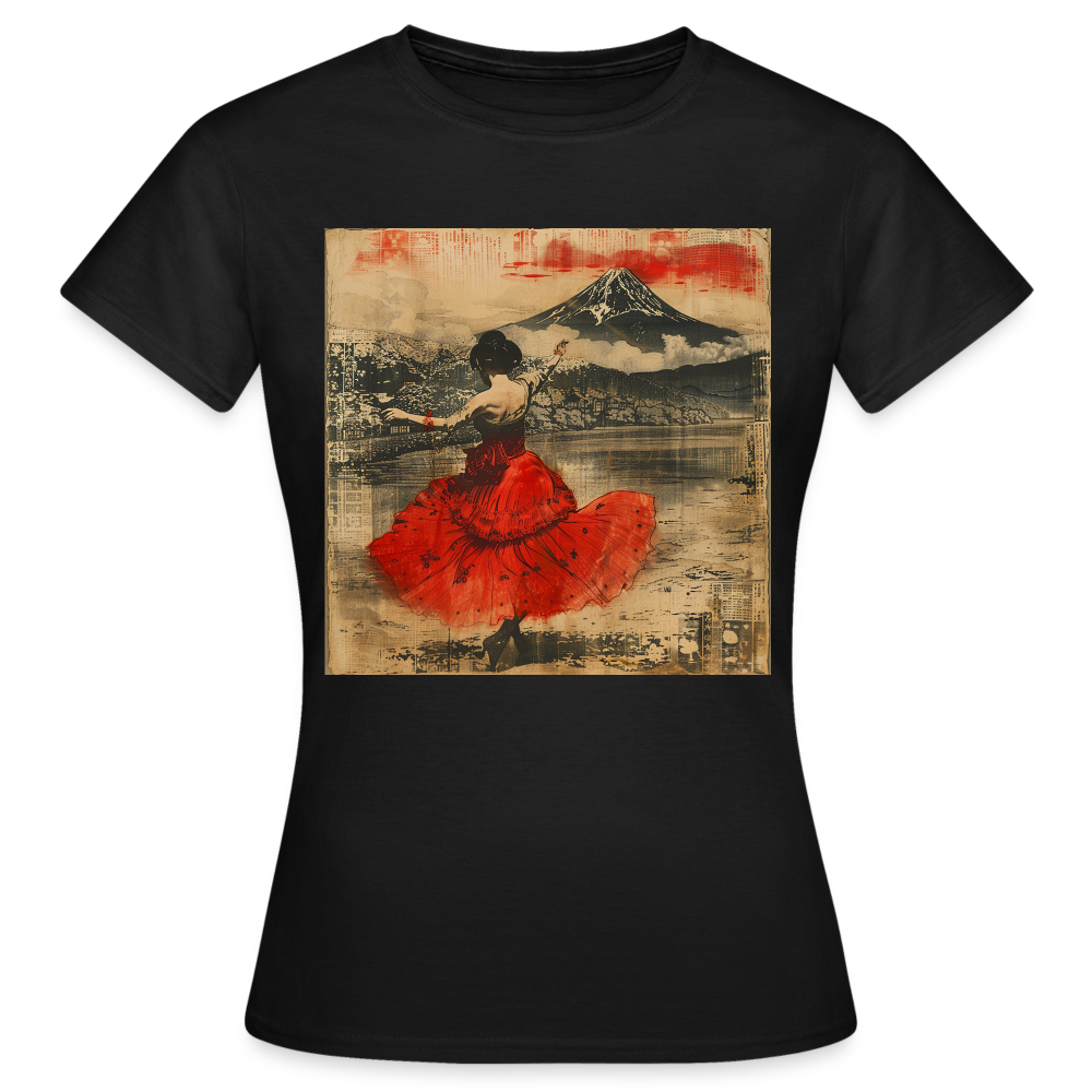 Flamenco i Solens Land, T-shirt dam - svart