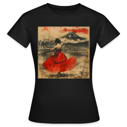 Flamenco i Solens Land, T-shirt dam - svart