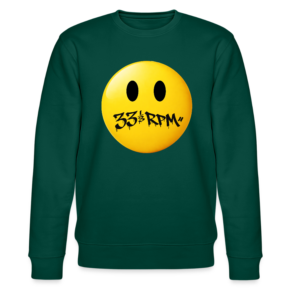 Turntable Grin, Ekologisk sweatshirt CHANGER unisex från Stanley/Stella - skogsgrön