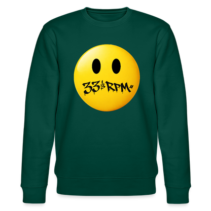 Turntable Grin, Ekologisk sweatshirt CHANGER unisex från Stanley/Stella - skogsgrön