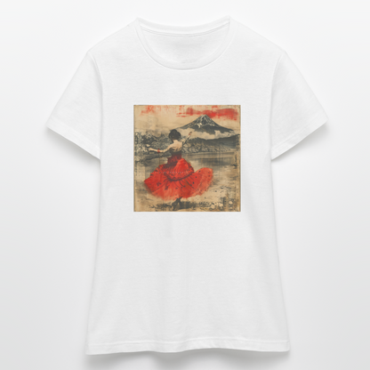 Flamenco i Solens Land, T-shirt dam - vit