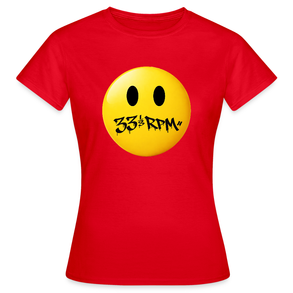 Turntable Grin, T-shirt dam - röd