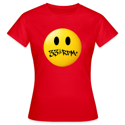 Turntable Grin, T-shirt dam - röd