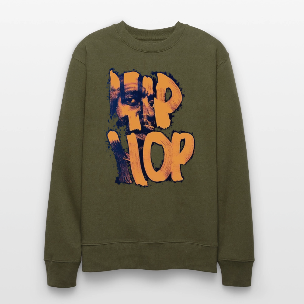 Raised on Boom Bap, Ekologisk sweatshirt CHANGER unisex från Stanley/Stella - kaki