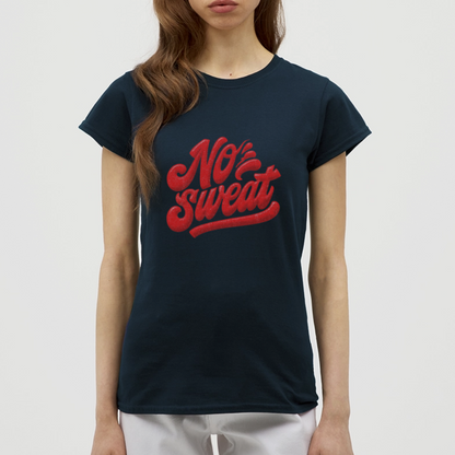 No Sweat, T-shirt dam - marinblå
