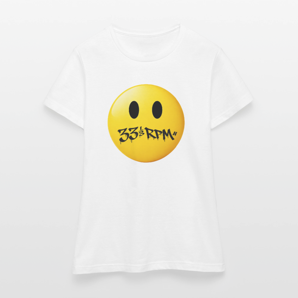 Turntable Grin, T-shirt dam - vit