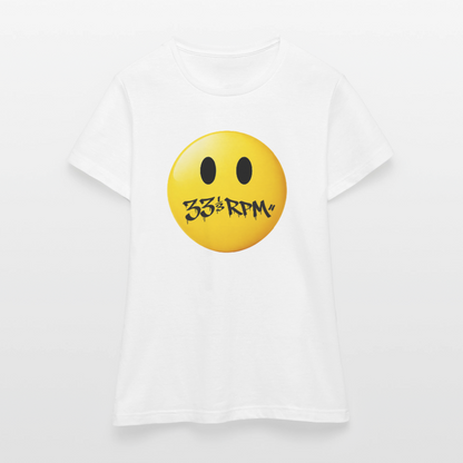 Turntable Grin, T-shirt dam - vit