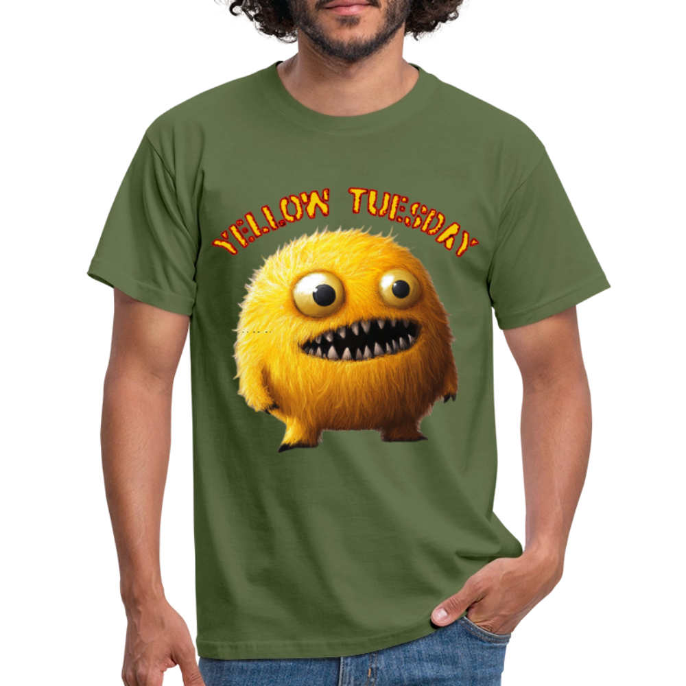 Yellow Tuesday – Funky, Not Blue, T-shirt herr - Militärgrön