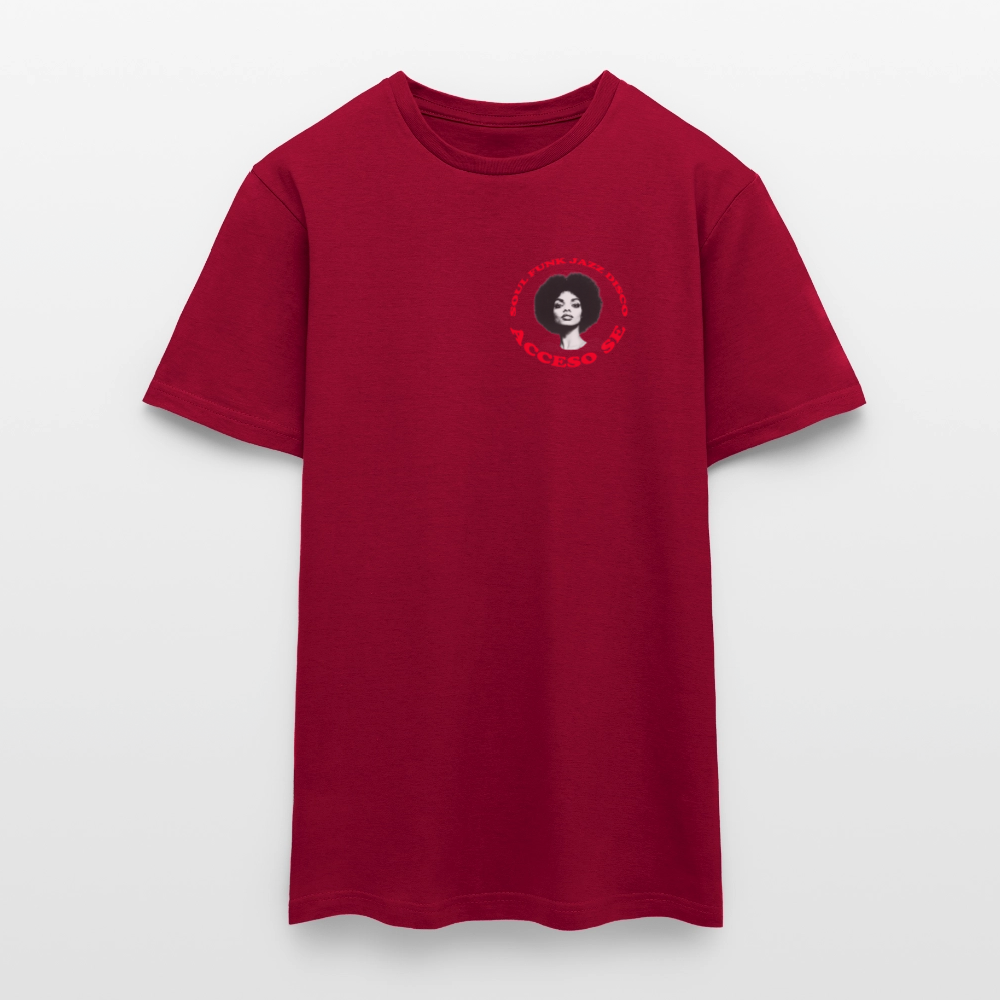 Where Music Lives – Powered by Acceso Family (small print), T-shirt unisex - tegelröd