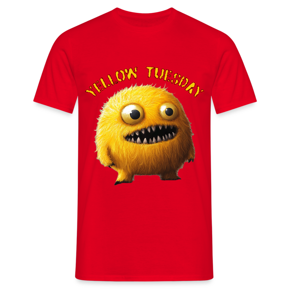 Yellow Tuesday – Funky, Not Blue, T-shirt herr - röd