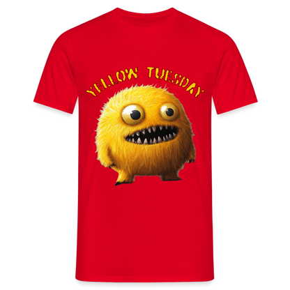 Yellow Tuesday – Funky, Not Blue, T-shirt herr - röd