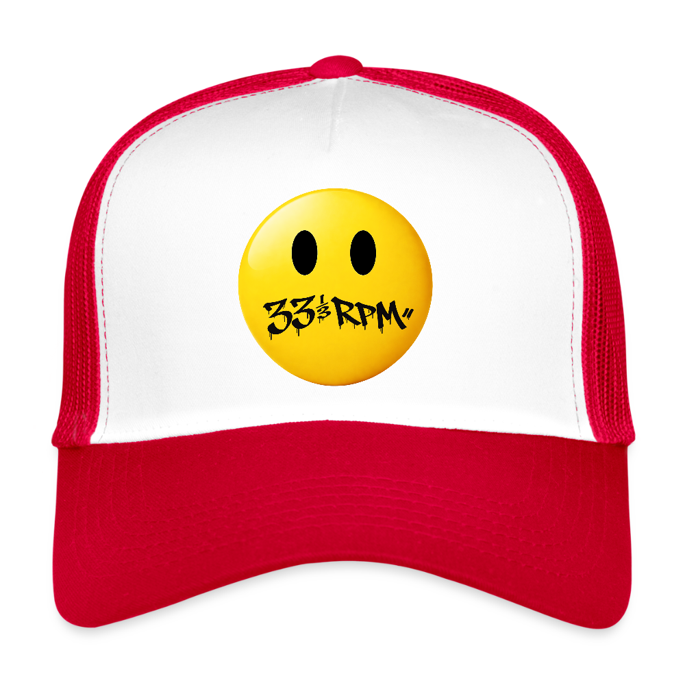 Turntable Grin, Trucker Cap - vit/röd