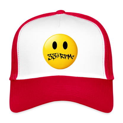 Turntable Grin, Trucker Cap - vit/röd