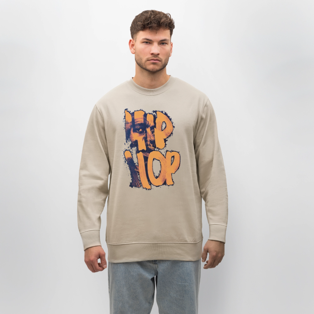 Raised on Boom Bap, Ekologisk sweatshirt CHANGER unisex från Stanley/Stella - beige