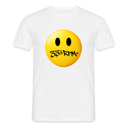 Turntable Grin, T-shirt unisex - vit