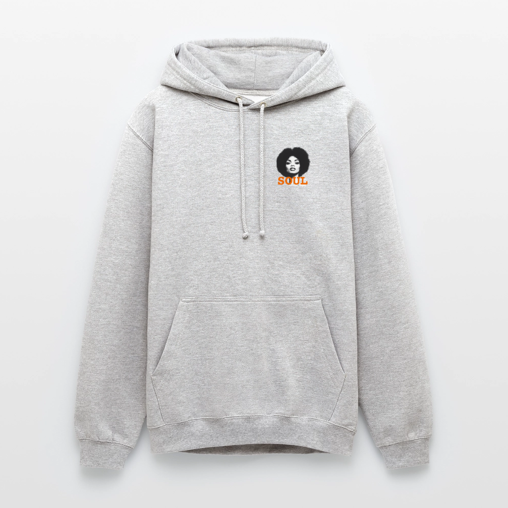 SOUL PWR, Luvtröja unisex - Litet brösttryck - ljusgråmelerad