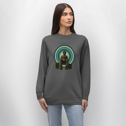 The Creator Has a Free Jazz Plan, Ekologisk sweatshirt CHANGER unisex från Stanley/Stella - kolgrå