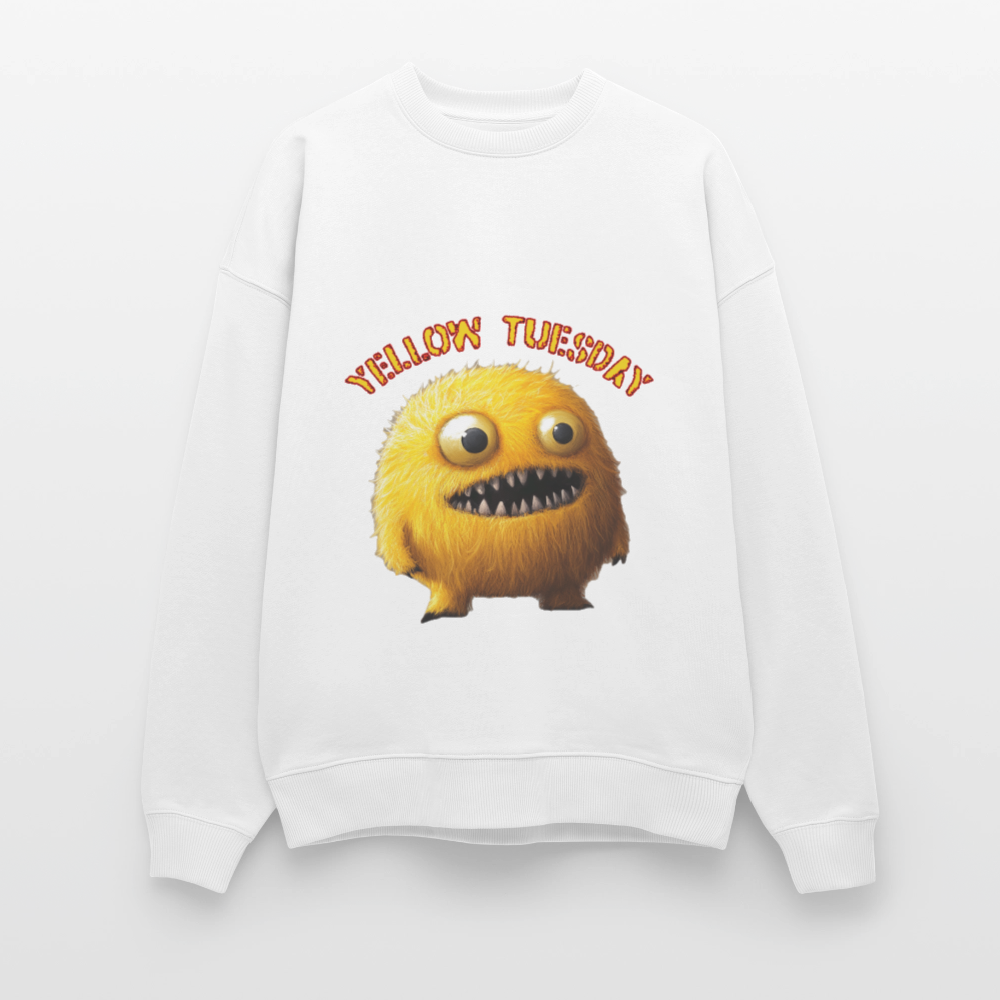 Yellow Tuesday – Funky, Not Blue, Ekologisk oversizetröja RADDER unisex från Stanley/Stella - vit