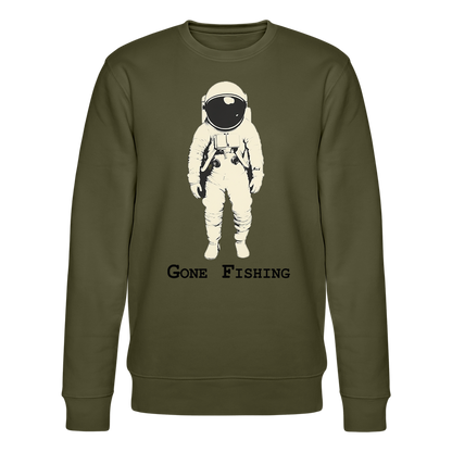 Drifting Beyond – Gone Fishing, Ekologisk sweatshirt CHANGER unisex från Stanley/Stella - kaki