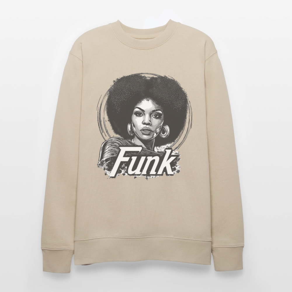 Funk Queen: Power in Motion (transparent bakgrund), Ekologisk sweatshirt CHANGER unisex från Stanley/Stella - beige