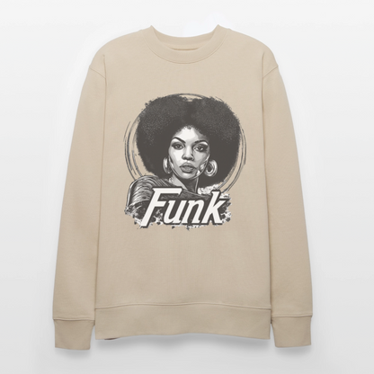 Funk Queen: Power in Motion (transparent bakgrund), Ekologisk sweatshirt CHANGER unisex från Stanley/Stella - beige