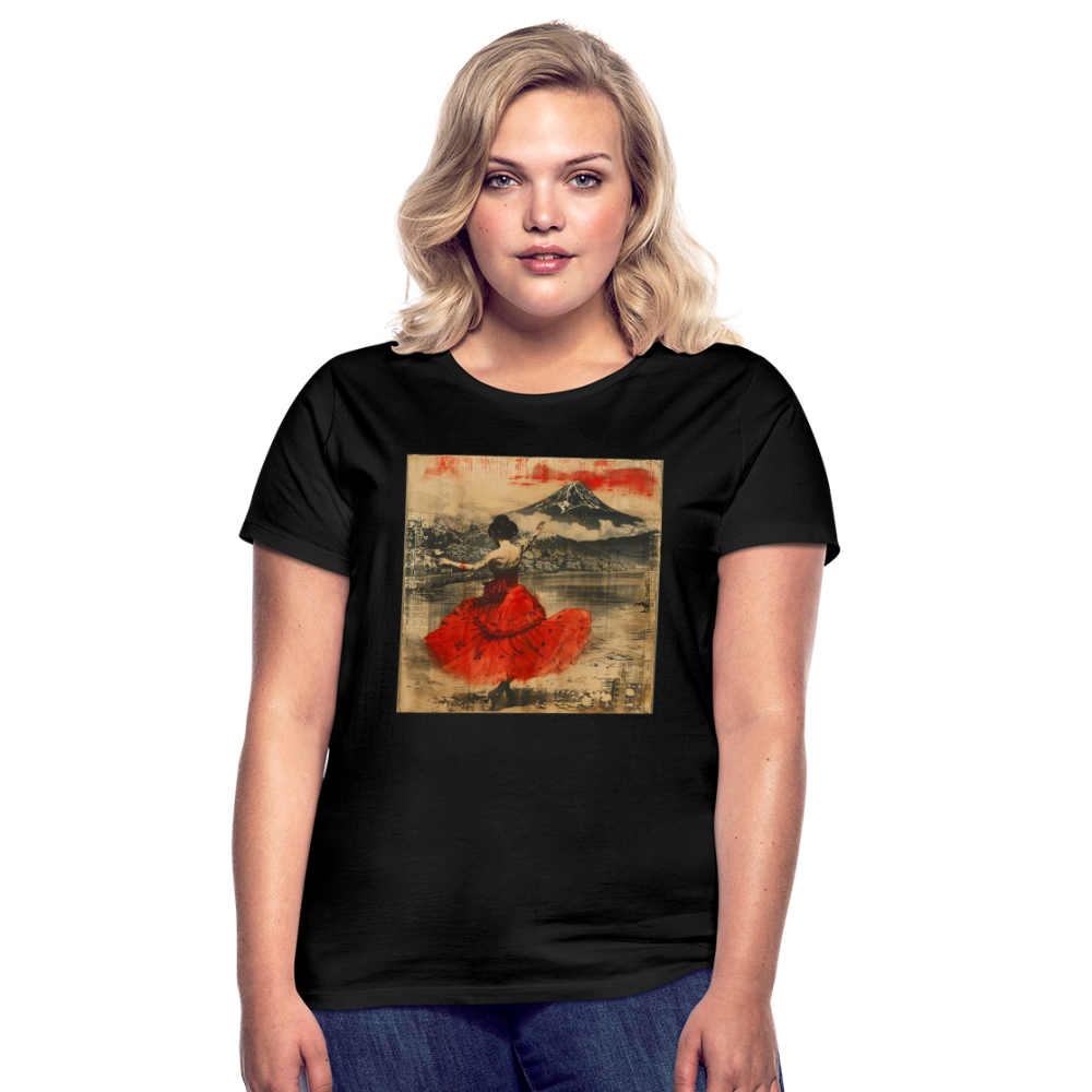 Flamenco i Solens Land, T-shirt dam - svart