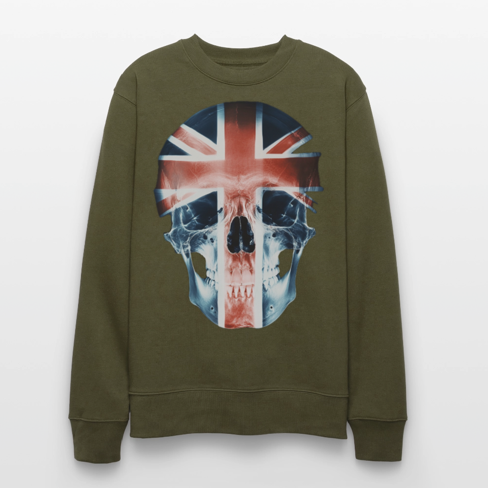 God Save the Skull, Ekologisk sweatshirt CHANGER unisex från Stanley/Stella - kaki