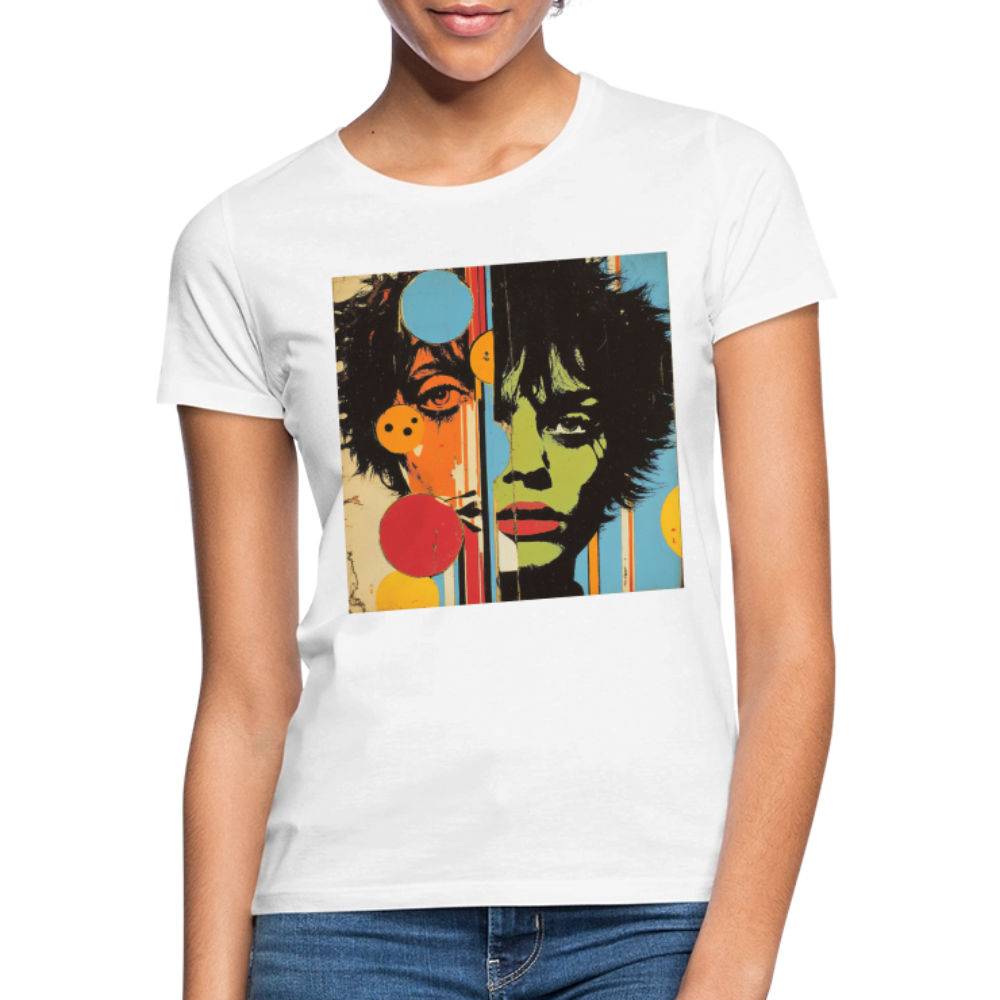 Split Faces, T-shirt dam - vit