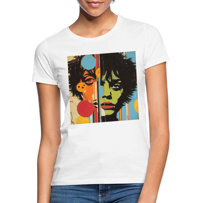 Split Faces, T-shirt dam - vit