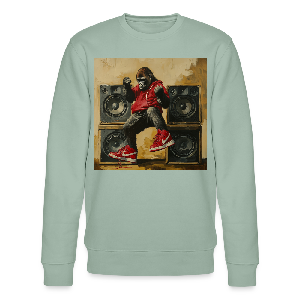 Stora Steg och Tunga Beats, Ekologisk sweatshirt CHANGER unisex från Stanley/Stella - ljus grågrön