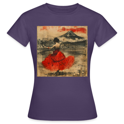 Flamenco i Solens Land, T-shirt dam - mörklila