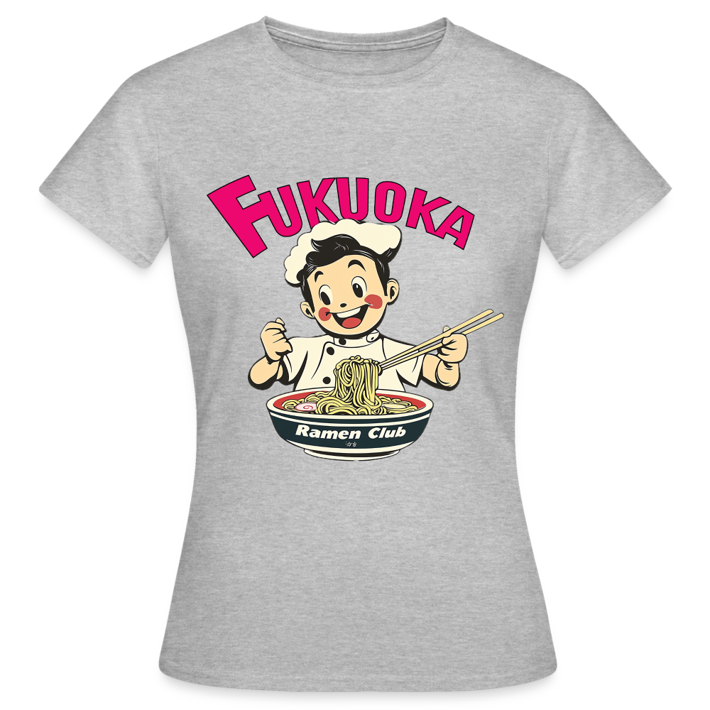 Fukuoka Ramen Club, T-shirt dam - gråmelerad