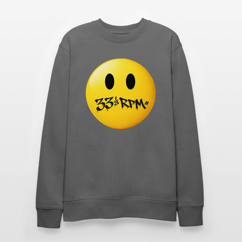 Turntable Grin, Ekologisk sweatshirt CHANGER unisex från Stanley/Stella - kolgrå