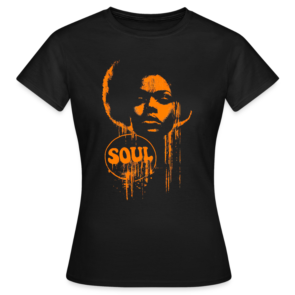 SOUL GLOW, T-shirt dam - svart streetware, where music lives - acceso 