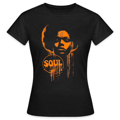 SOUL GLOW, T-shirt dam - svart streetware, where music lives - acceso 