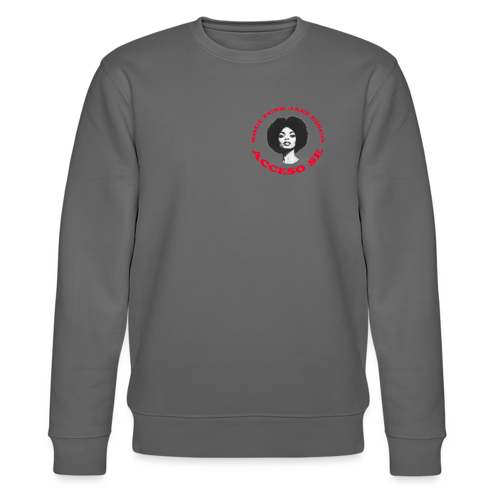 Where Music Lives – Powered by Acceso Family (small print), Ekologisk sweatshirt CHANGER unisex från Stanley/Stella - kolgrå