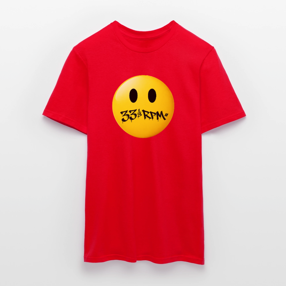 Turntable Grin, T-shirt unisex - röd
