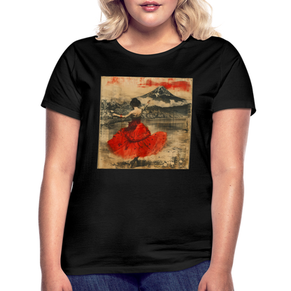 Flamenco i Solens Land, T-shirt dam - svart