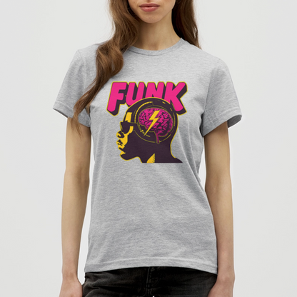 Funk Head, T-shirt dam - gråmelerad