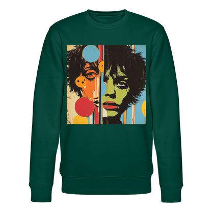 Split Faces, Ekologisk sweatshirt CHANGER unisex från Stanley/Stella - skogsgrön