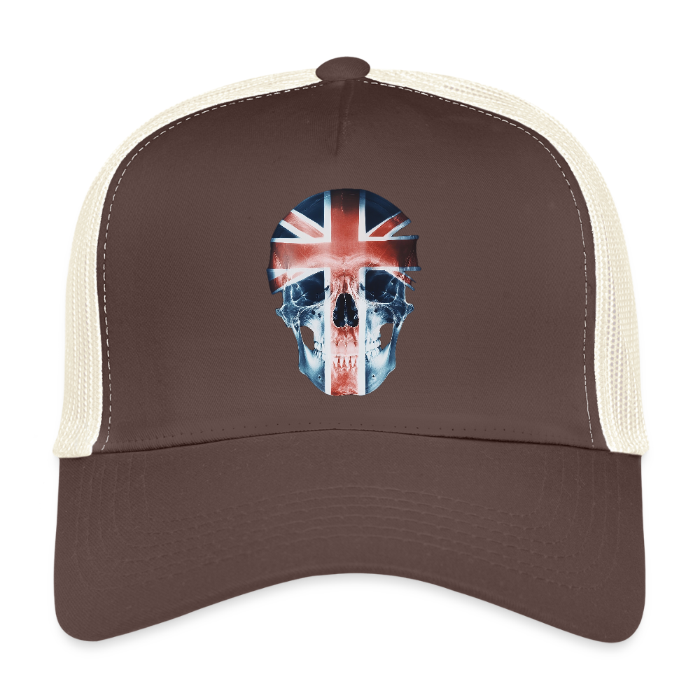 God Save the Skull, Trucker Cap - brun/beige