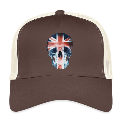 God Save the Skull, Trucker Cap - brun/beige