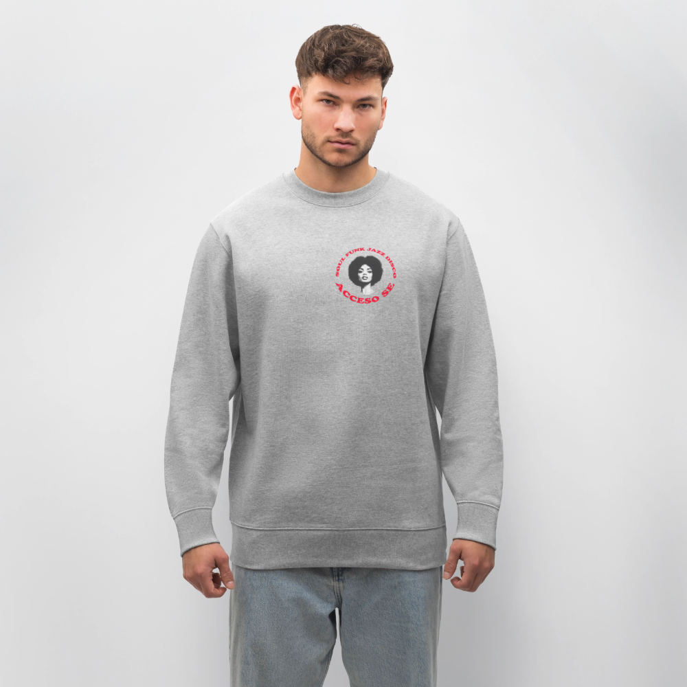 Where Music Lives – Powered by Acceso Family (small print), Ekologisk sweatshirt CHANGER unisex från Stanley/Stella - gråmelerad