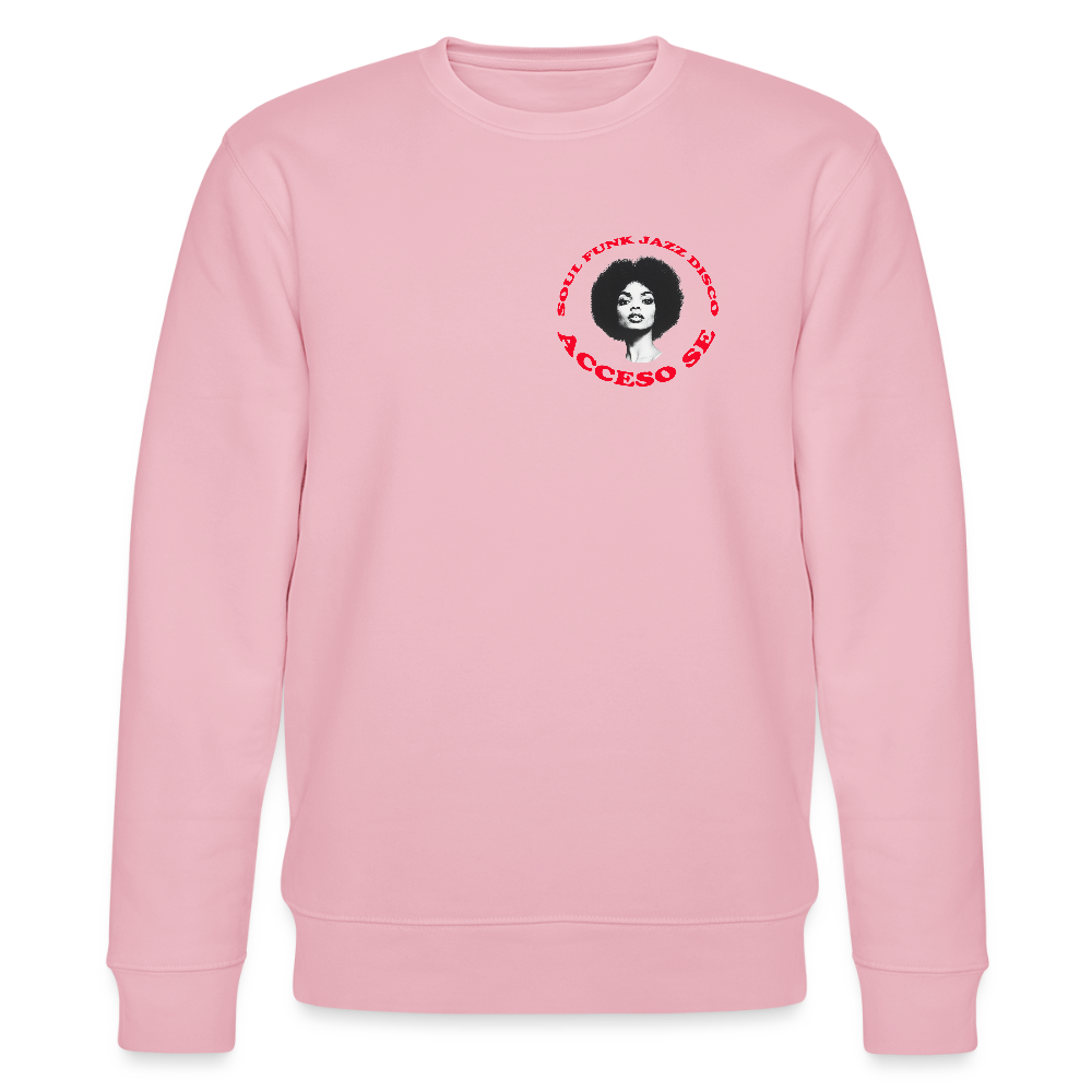 Where Music Lives – Powered by Acceso Family (small print), Ekologisk sweatshirt CHANGER unisex från Stanley/Stella - ljusrosa