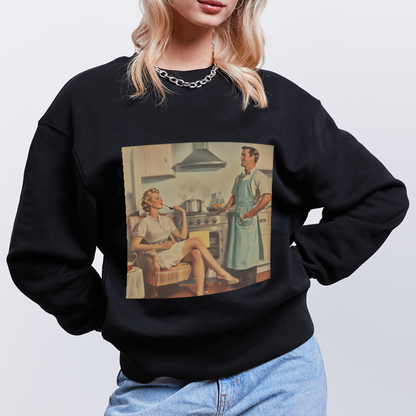 Äta bör man - annars dör man, Ekologisk oversizetröja RADDER unisex från Stanley/Stella - svart
