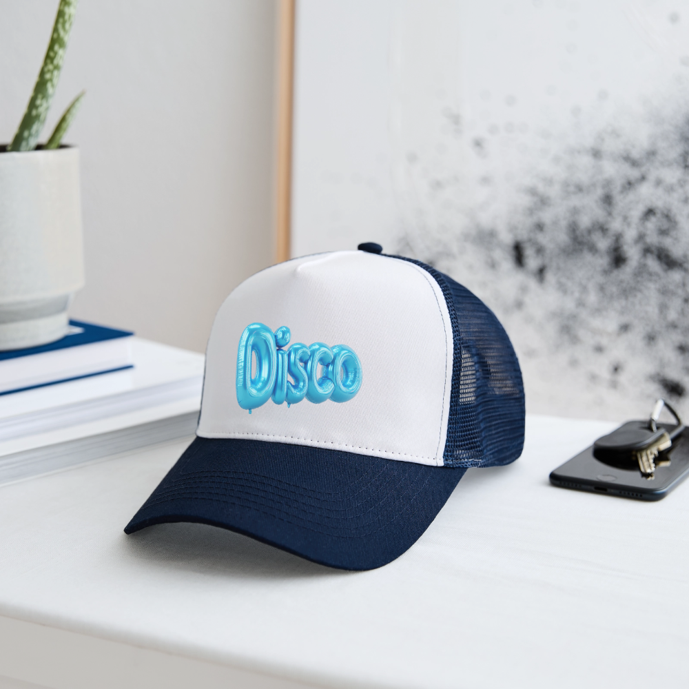 Pump the Disco, Trucker Cap - vit/marinblå