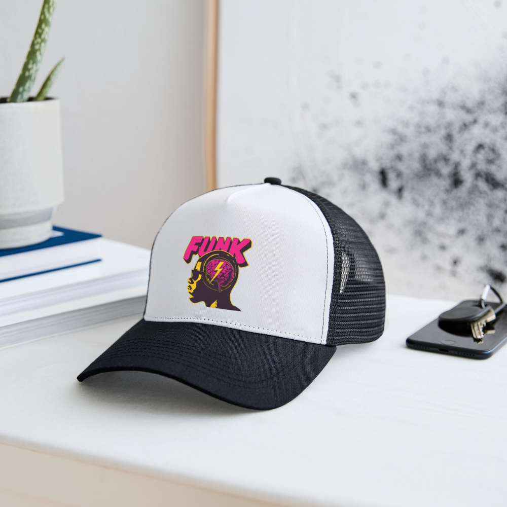 Funk Head, Trucker Cap - vit/svart