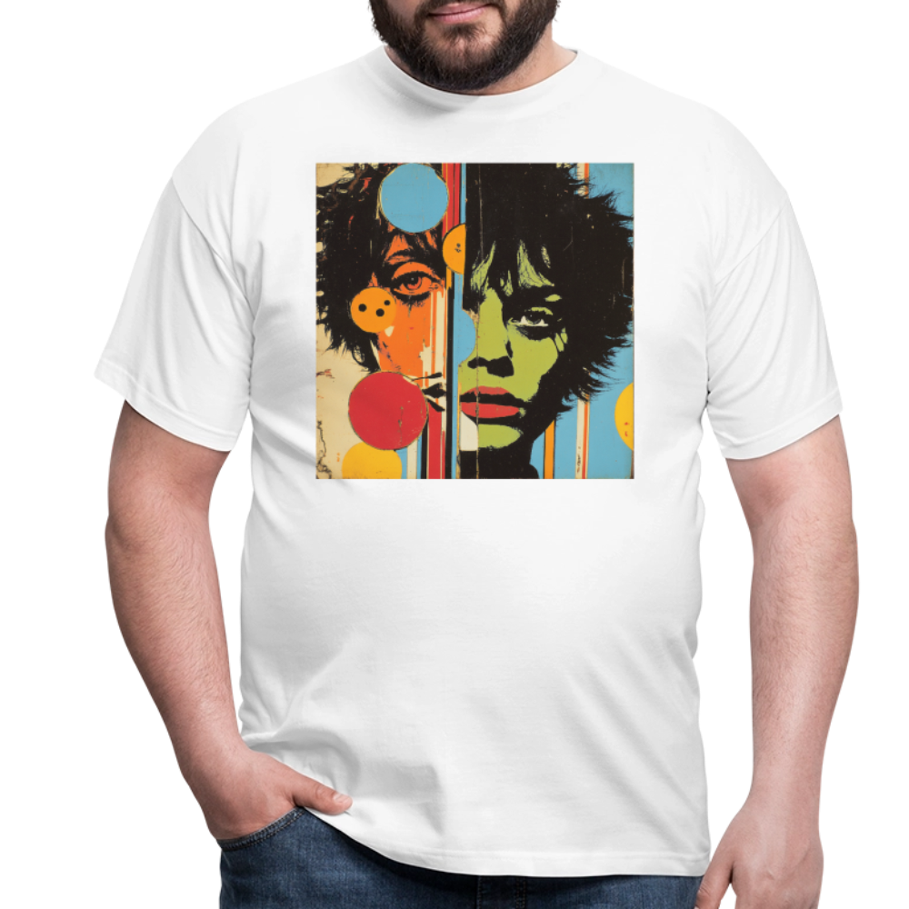 Split Faces, T-shirt herr - vit