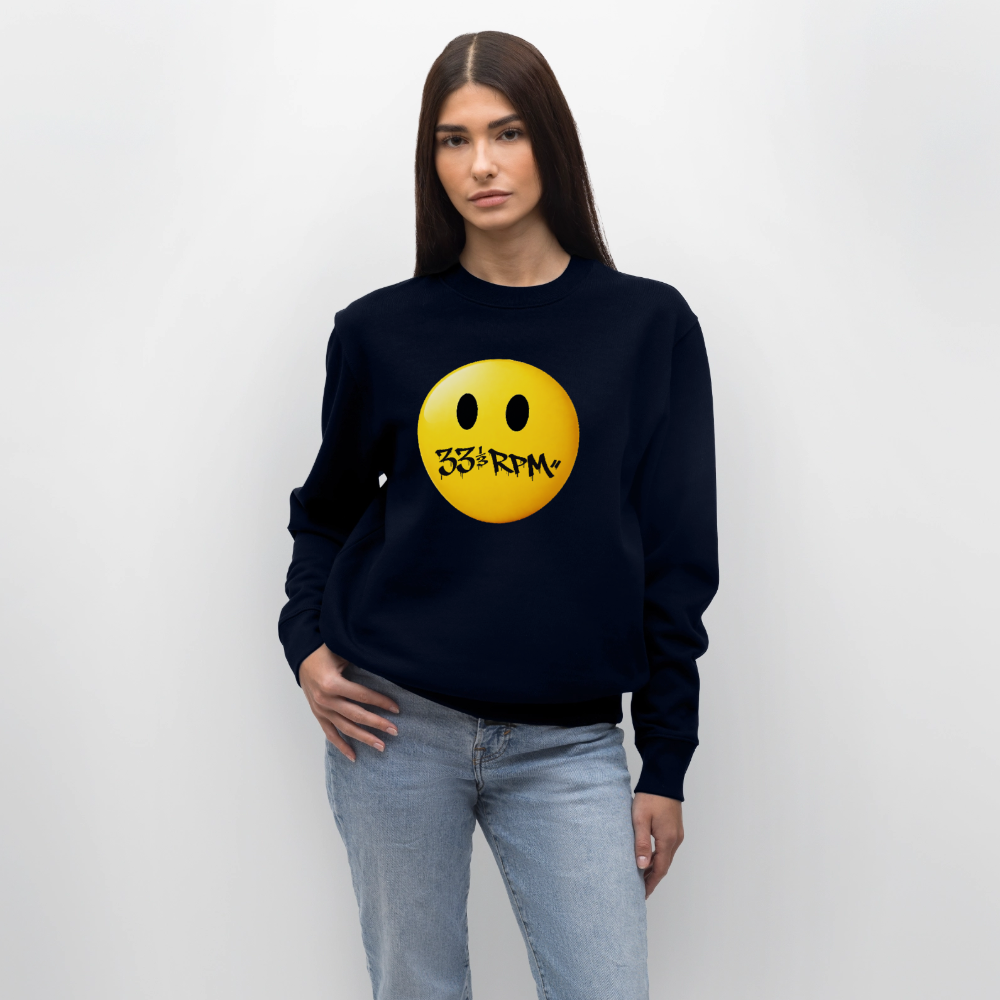 Turntable Grin, Ekologisk sweatshirt CHANGER unisex från Stanley/Stella - marinblått
